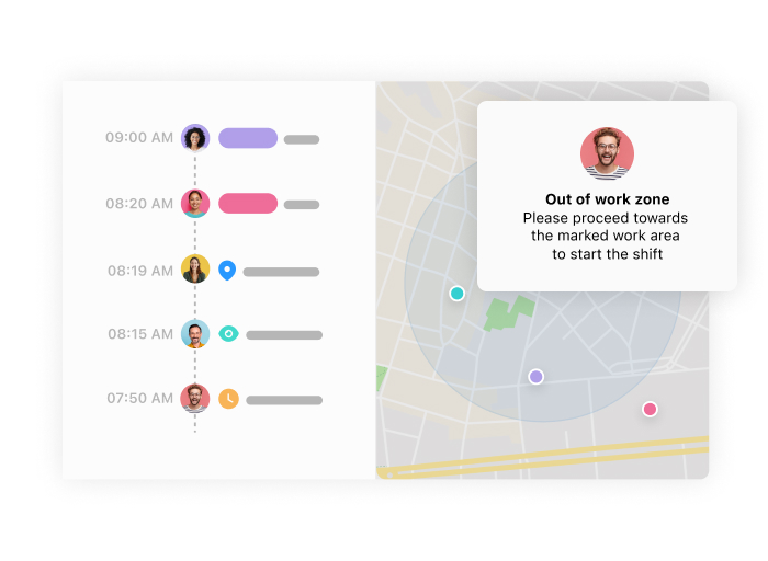 screenshot of Connecteam's geofencing feature