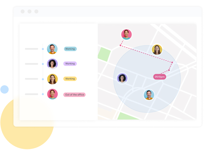 screenshot of Connecteam's gps tracking feature