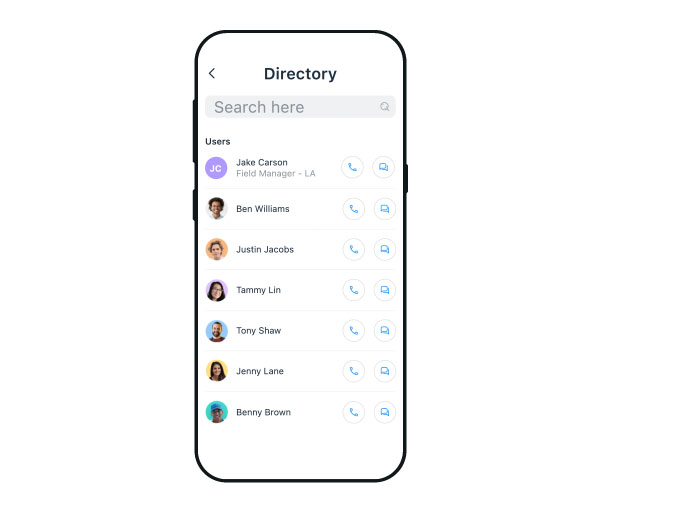 Illustration of Directory on mobile app