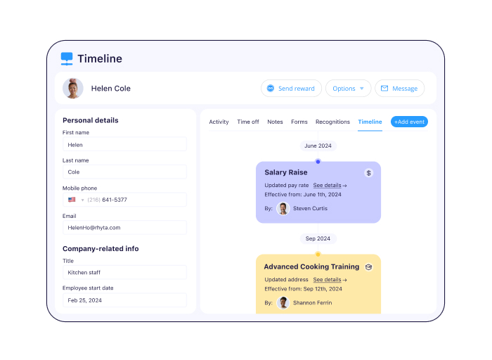 A illustration of a user's timeline in the desktop