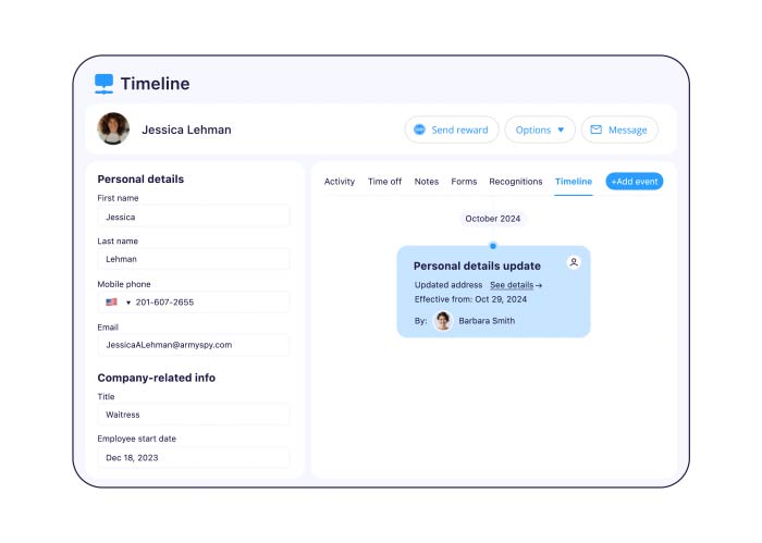 Adding an event to user's timeline