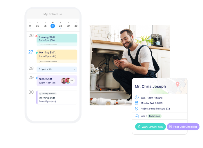 Screenshot of the Connecteam Job Scheduler