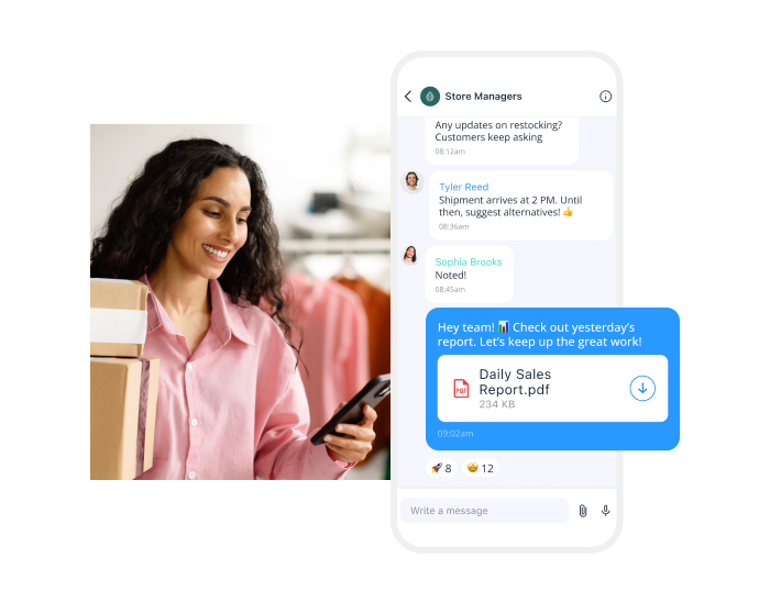 Woman looking at daily sales report