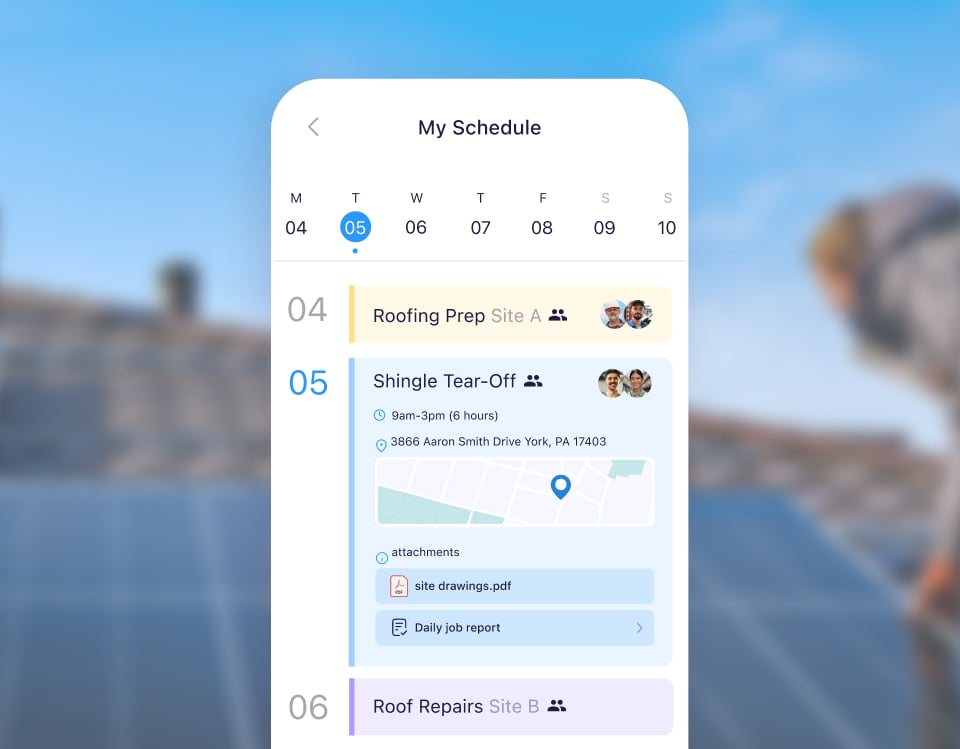 Illustration of the Schedule on Mobile
