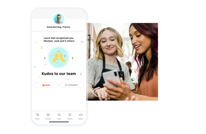 Illustarion of users looking at a user being recognized
