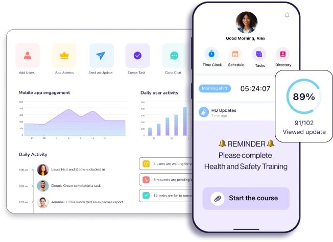 Connecteam's intranet app interface