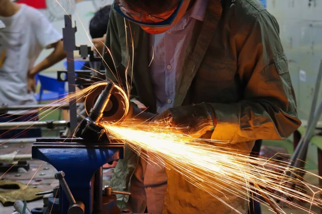 Man working with metal