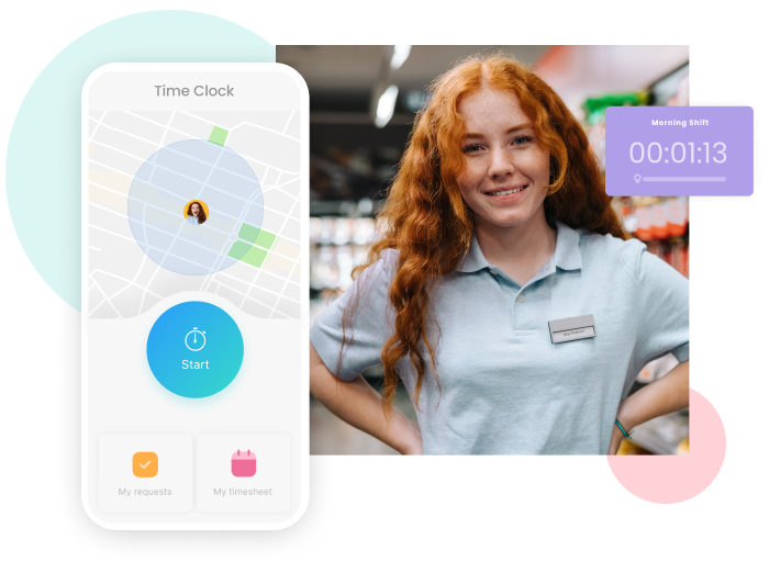 seamless time clock with GPS tracking for employees