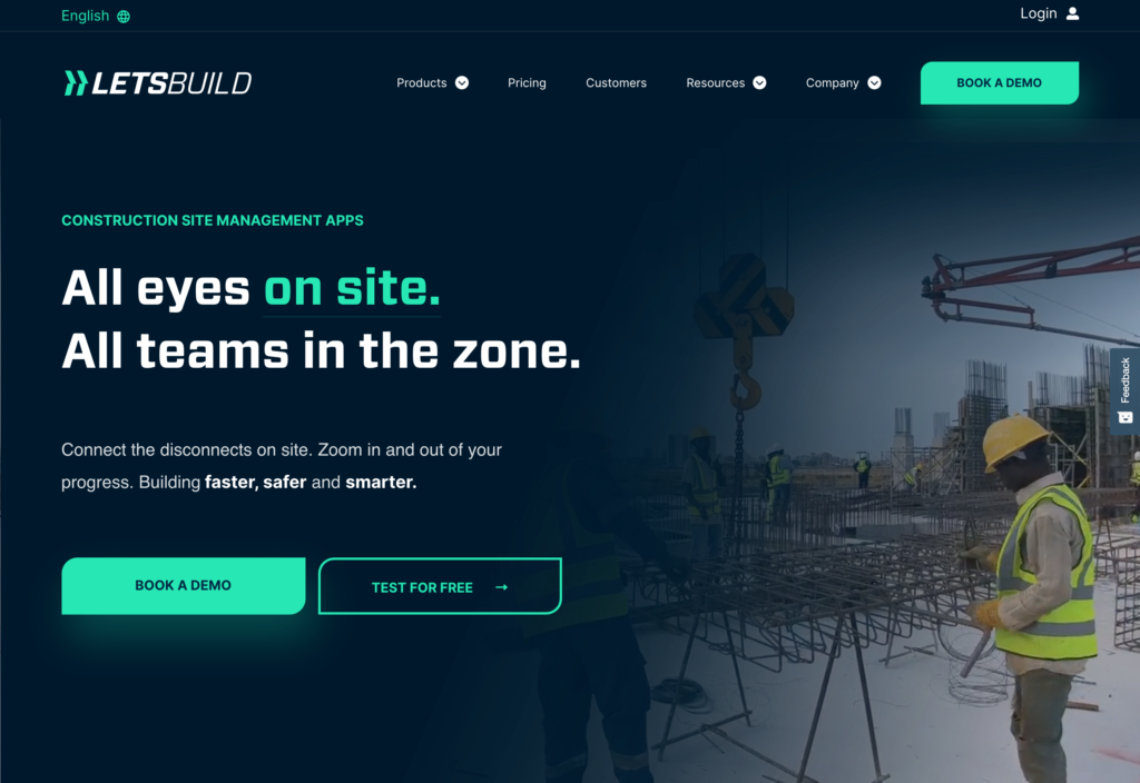 Screenshot of the LetsBuild webpage