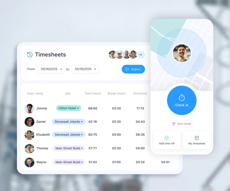 Construction industry time tracking